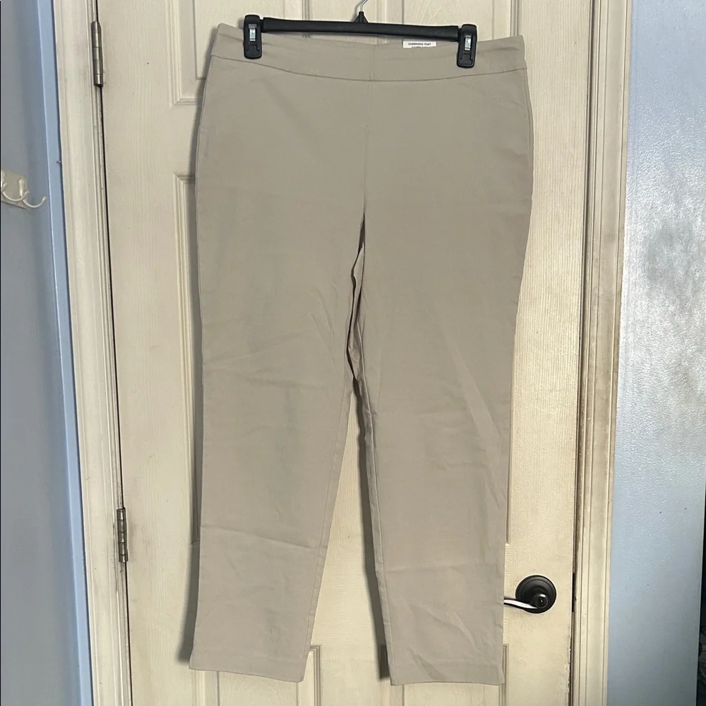 JM Collection Beige Pull-On Ankle Pants
